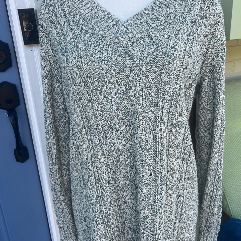 L.l. Bean Signature Women's 100% Cotton Fisherman Tunic Sweater mint green